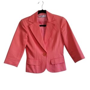 Trina Turk Womens Orange Casual 3/4 Sleeve Blazer Jacket Size 2